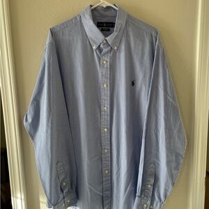 Ralph Lauren Men's XXL Blue Striped Men's Dress Shirt w/ Polo Pony